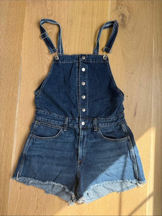 rag & bone Denim - rag & bone Dark Blue Denim Short Overalls